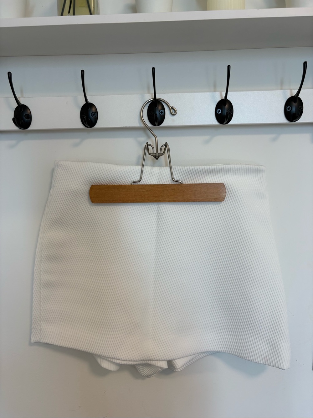 Zara White Ribbed Skort